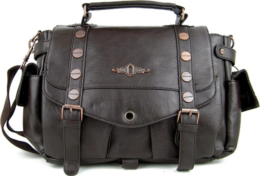 Grand sac à main Steampunk marron Banned idéal pour vos conventions