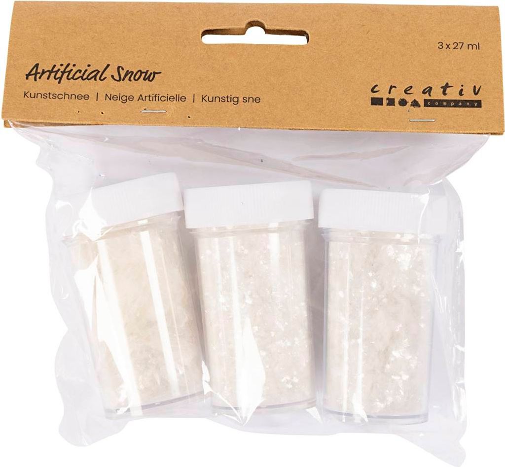 Creativ Company Kunstschnee Set - Dekoschnee mit Bioglitter 3x27ml