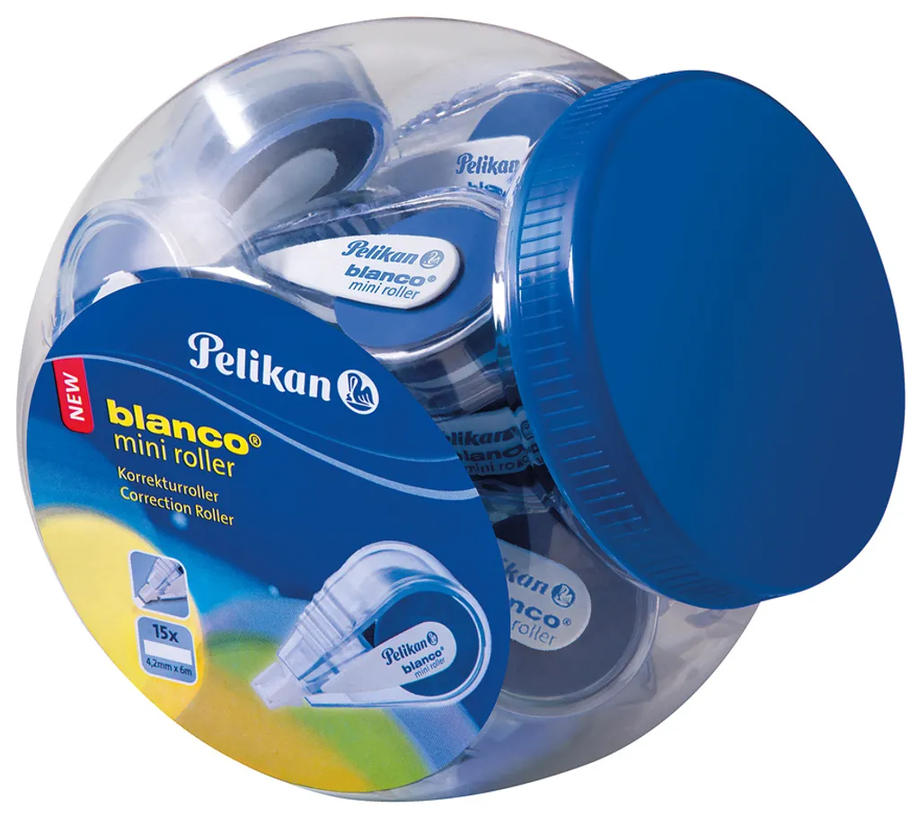 Correttore Pelikan Blanco Mini Roller - Barattolo 15 unità - Per Scuola