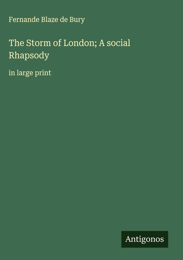 Der Sturm von London Eine soziale Rhapsodie
