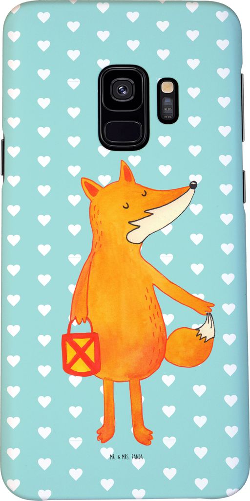 Mr. & Mrs. Panda Samsung Galaxy S9 Handyhülle Fuchs Laterne - Türkis Pastell - Geschenk, Handycover, Cover, Selbstbewusst, Sankt Martin, Hülle, ...