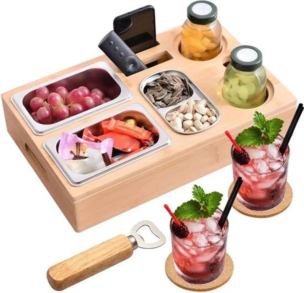 Boîte à collations en inox avec 3 bols et support de téléphone