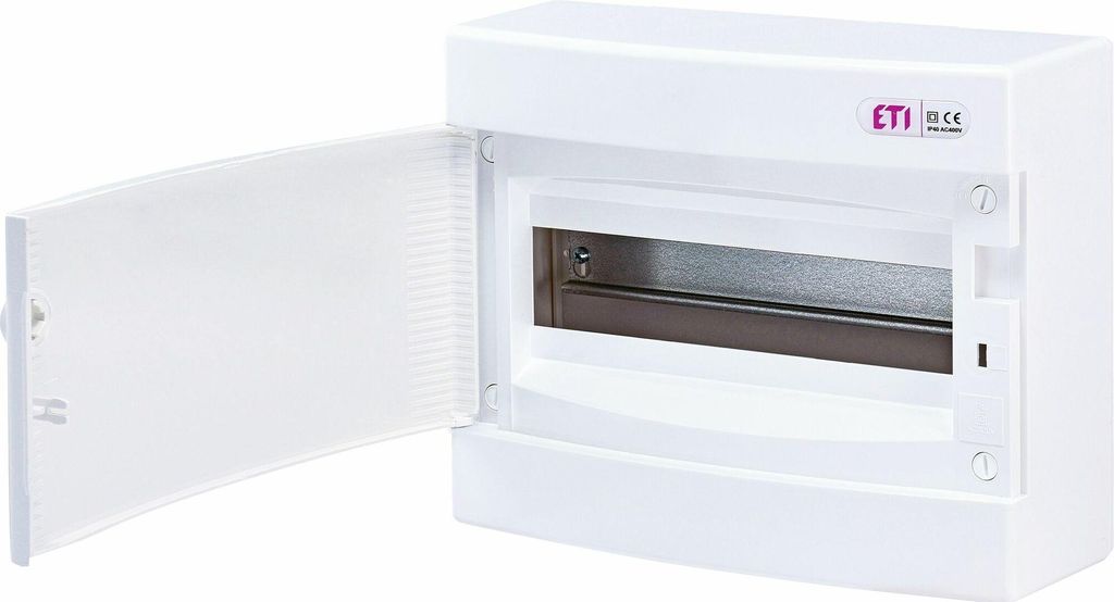 Aufputzverteiler 12 Module IP40 weiße Tür ECT12PO