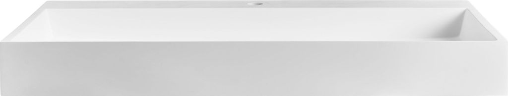 BELIANI Waschbecken Weiß Mineralguss Rechteckig 100x46 cm ohne Überlauf ohne Ablaufgarnitur Bad Ausstattung Waschschale Waschtisch Wandwaschbecken