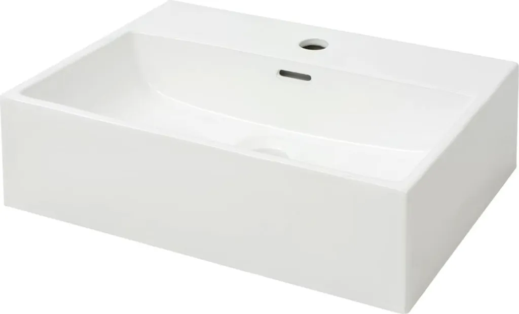 Vasque avec trou pour robinetterie en céramique blanche 51,5x38,5x15 cm