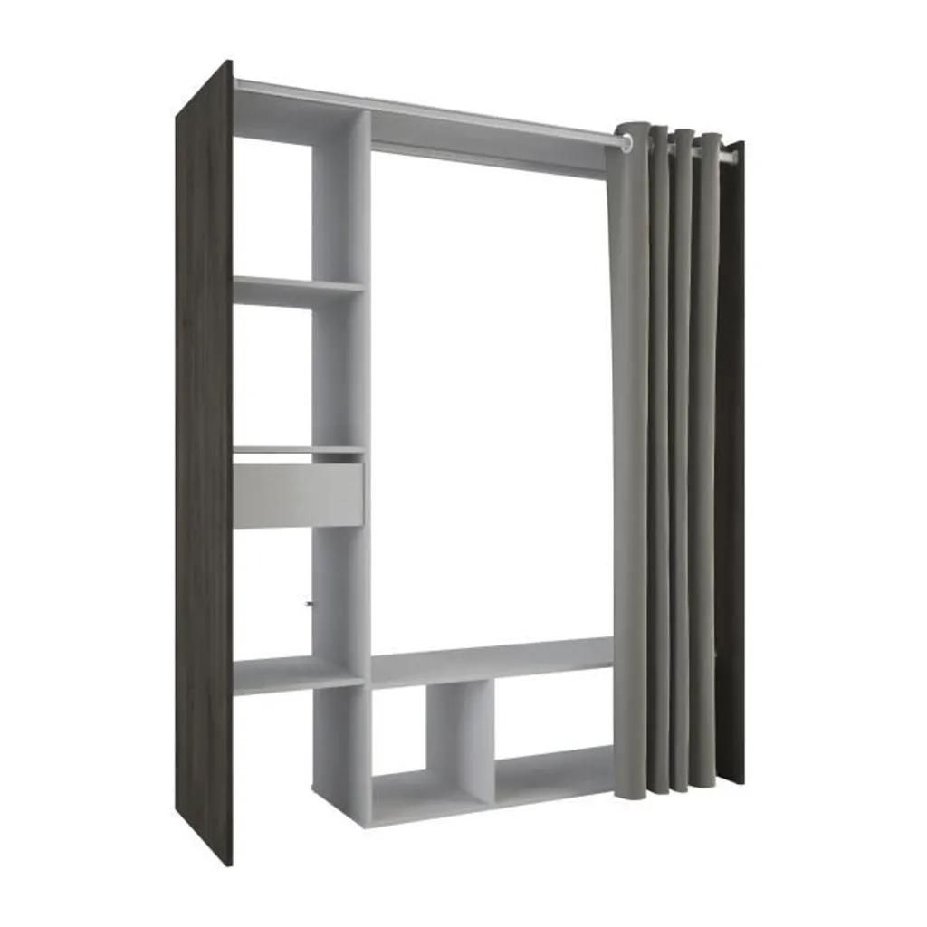 Aménagement Dressing pour Chambre Adulte - Chêne Montana avec Penderie