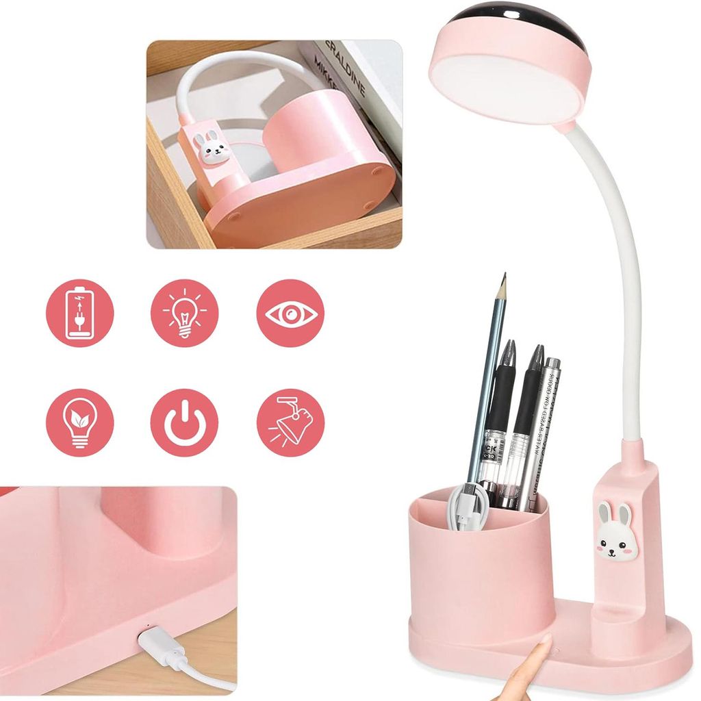LED Schreibtischlampe mit Stifthalter, für Jungen/Mädchen, Produktbild 