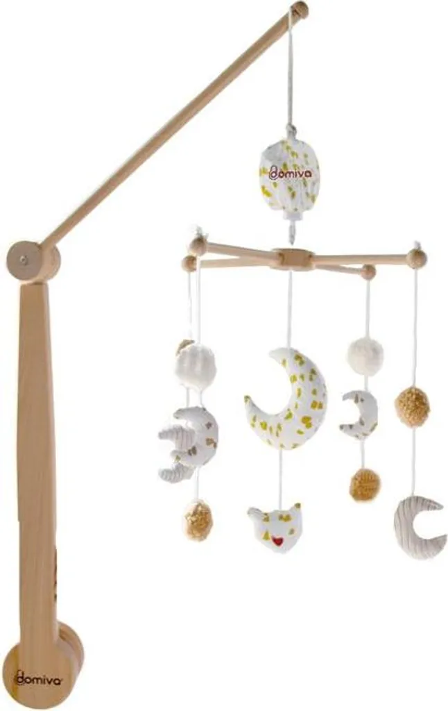 Mobile Culla Legno Naturale 60x40 cm - Carillon Luna Sicuro e Certificato