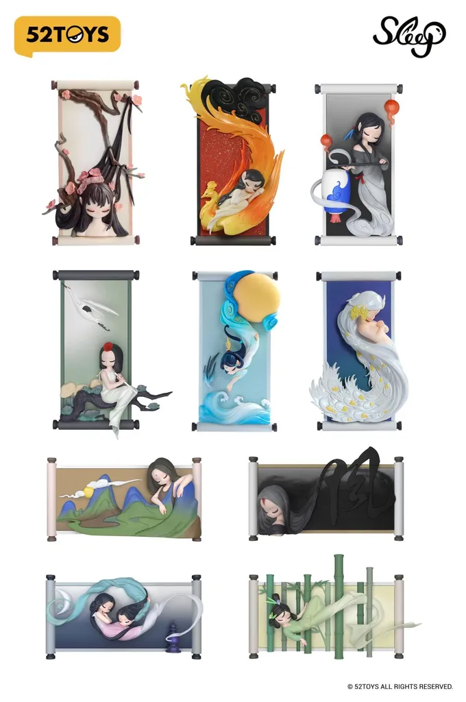 Boîte Mystère Figurine de Collection Sleep Chinese Scrolls Set de 8