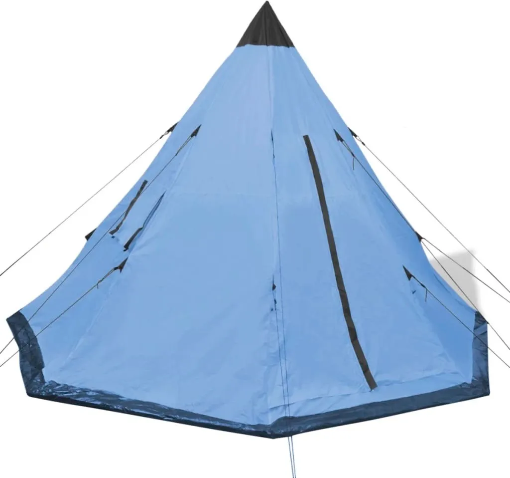 Tente de camping 4 places bleue vidaXL - Abri dôme pour randonnée été