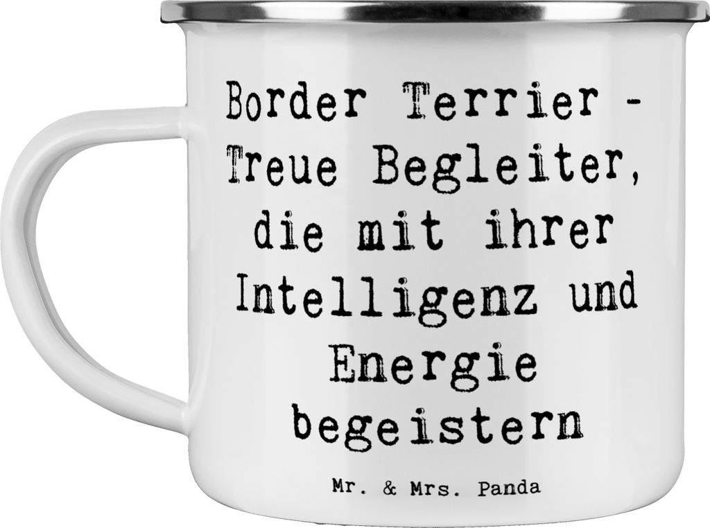 Mr. & Mrs. Panda Pott Spruch Border Terrier Freunde - Weiß - Geschenk, beeindruckende Bereitschaft, Haferl, Hunde, Teetasse, Emaille Tasse, lieben...