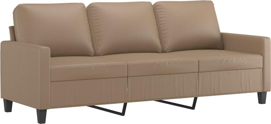 vidaXL 3-Sitzer-Sofa Cappuccino-Braun 180 cm Kunstleder