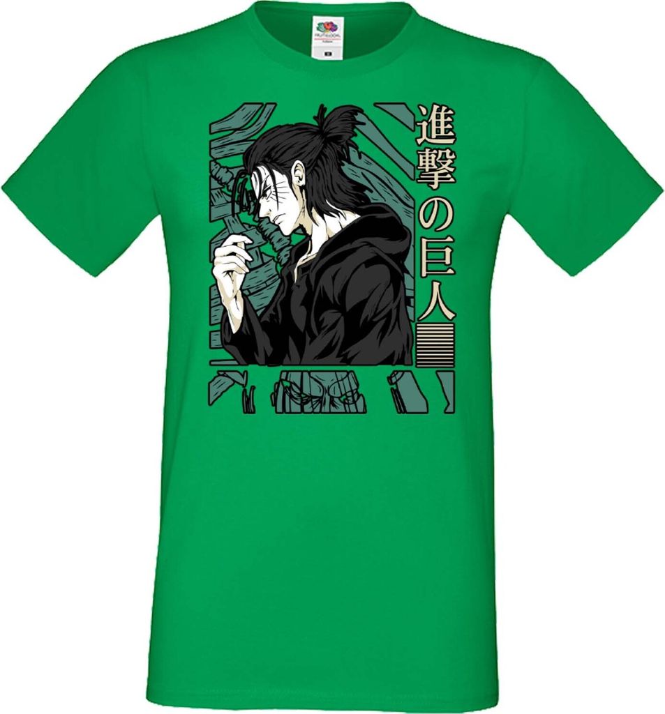 Herren T-Shirt Anime Manga Attack Anime On Titan Eren Yeager 03 Eren Yeager, Man 2XL / Grün