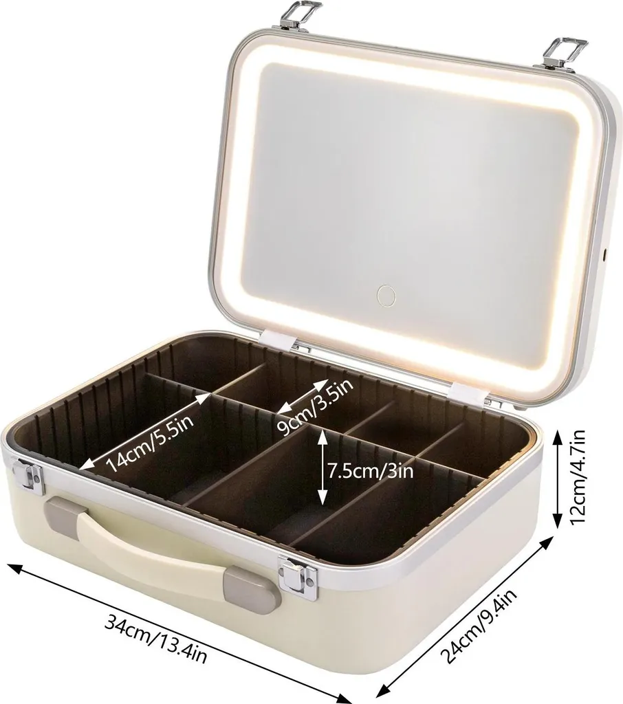 Boîte de rangement maquillage miroir LED réglable - Modèle Elite 2000 - 6