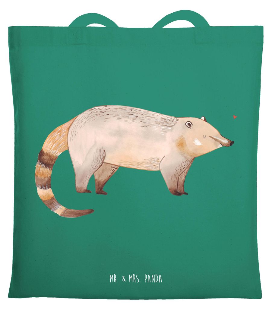 Mr. & Mrs. Panda Uni Tasche Nasenbär - Mint - Geschenk, Rüsselbär, Einkaufstasche, Bär, Tote Bag, Lustige Sprüche, Nasenbären, Schultasche, u...
