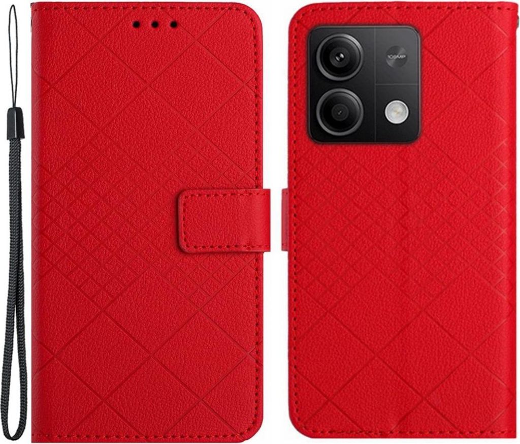 Xiaomi Redmi Note 13 4G Hülle - Coverup Rhombus Klapphülle - Rot