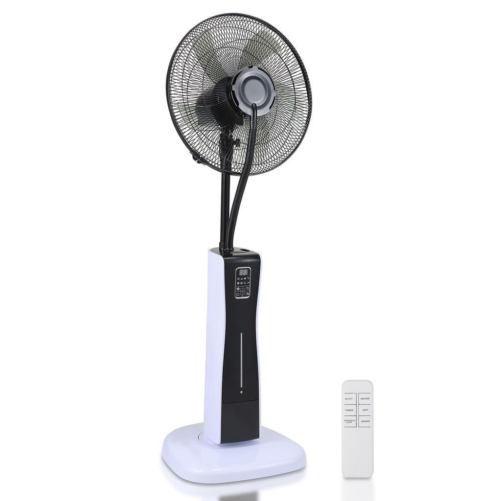 Clanmacy Standventilator 75W Ventilator 3 Geschwindigkeitsstufen Bodenventilator 7.5h Timer Windmaschine