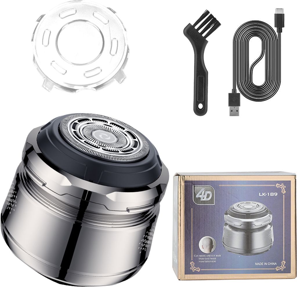 INF LM-189 Herren-Elektrorasierer - Gunmetal-Finish Silber