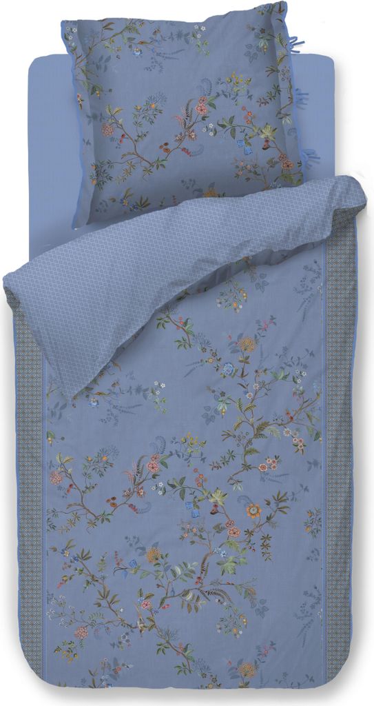 Pip Studio Perkal-Bettwäsche-Garnitur Bustani Farbe Blau Größe 135x200+80x80