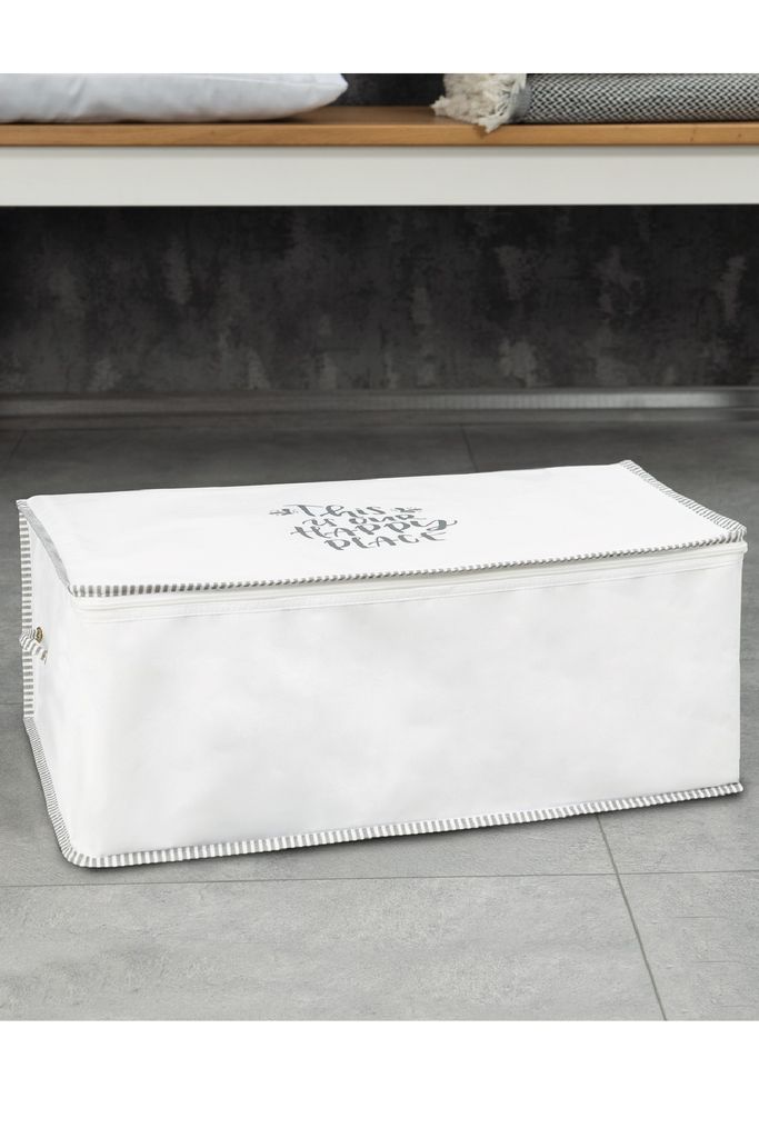 Evila Originals, Serilda- DRL1322, Weiß, Wäschekörbe, 65 cm x 45 cm, 100% POLYPROPYLEN