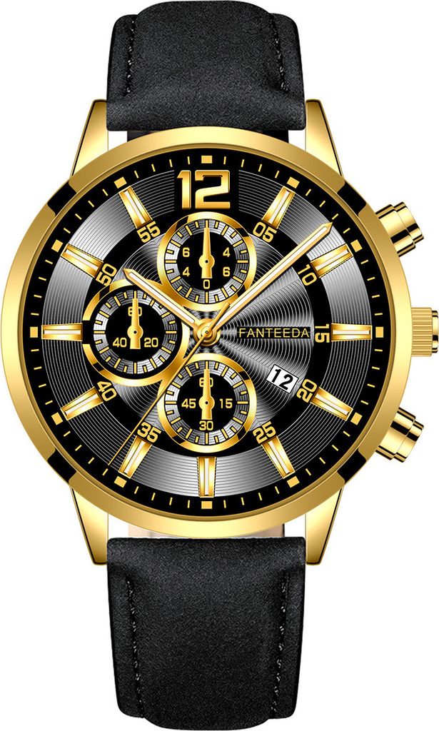 NI-11704 Herrenuhr Schwarz/Golden 3 – Sportlich Elegant Produktbild 