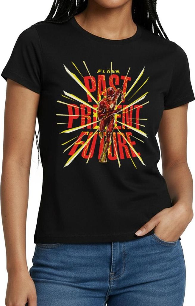 Spreadshirt The Flash Past Present Future Frauen T-Shirt, S, Schwarz