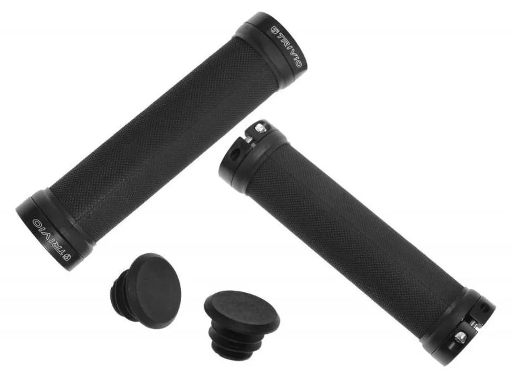 Grips de vélo antidérapants TRIVIO Diamond Grip noir avec verrouillage
