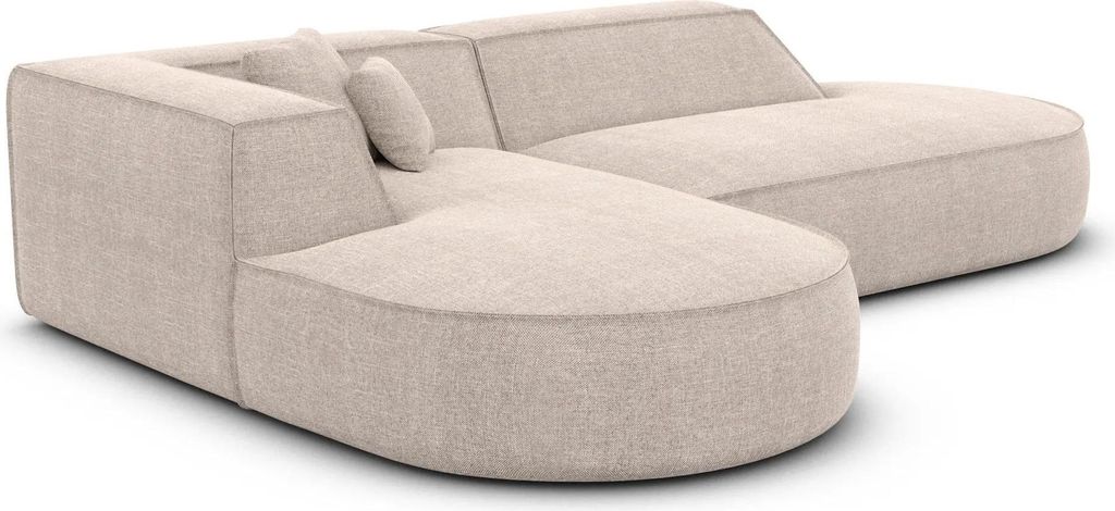 Strukturstoff L-Form Lounge Sofa Liberia Beige Links
