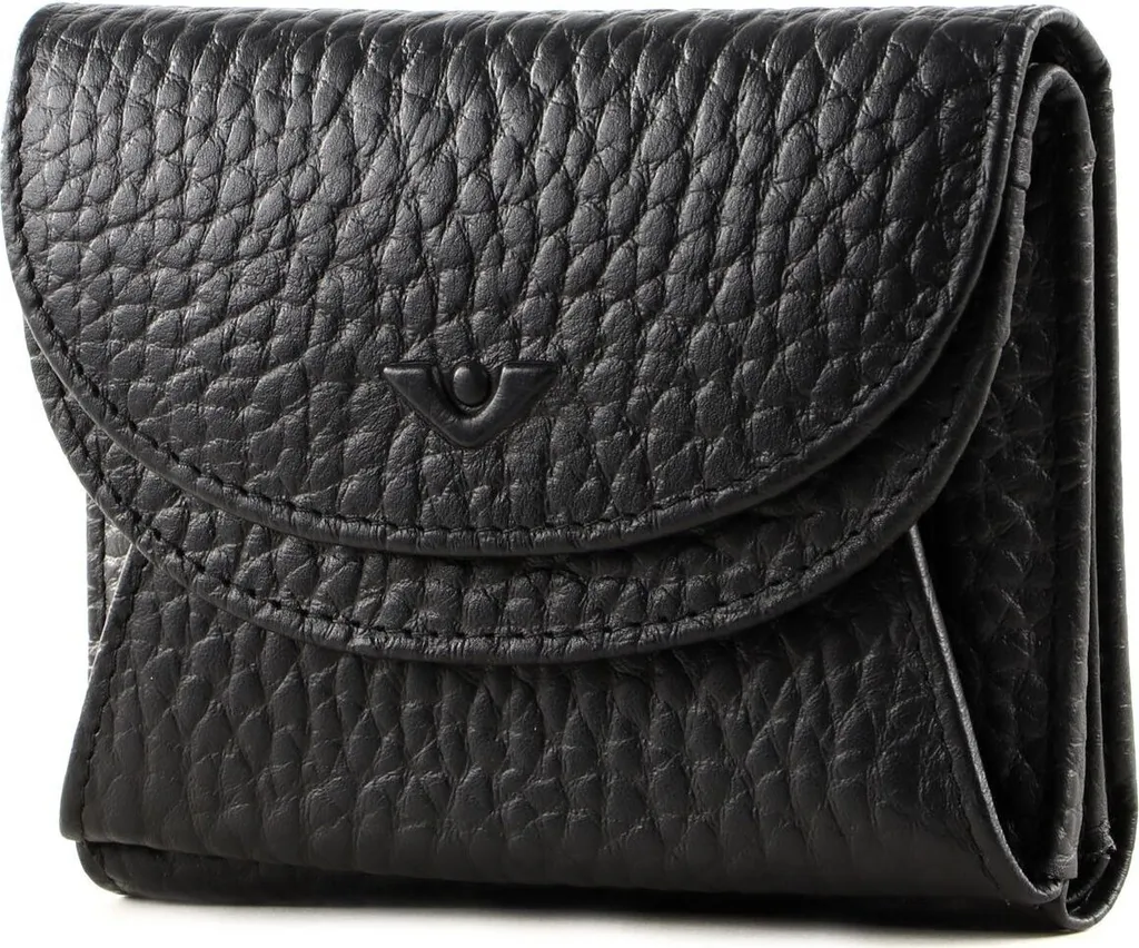 VOi Hirsch Tori Wallet Noir : Porte-monnaie Boîte Viennoise en Cuir Véritable