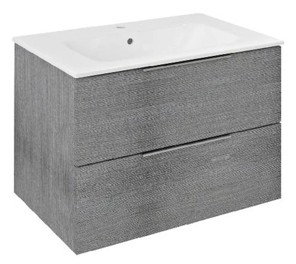 Meuble sous vasque 70cm chêne argenté Sapho Cirasa avec double rangement