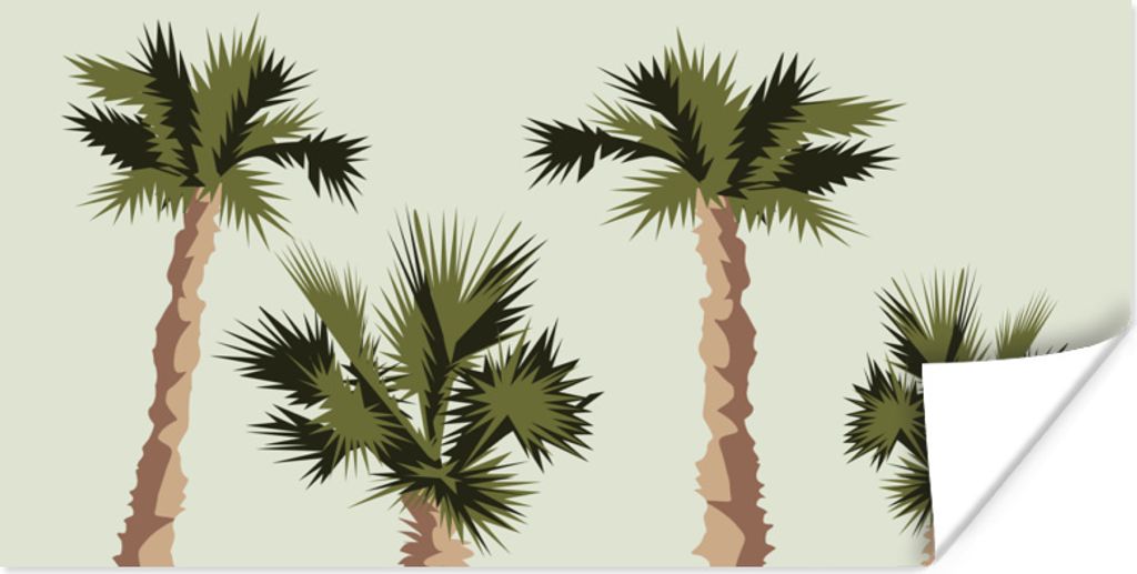 MuchoWow Poster Palme - Sommer - Tropisch 80x40 cm - Wanddeko
