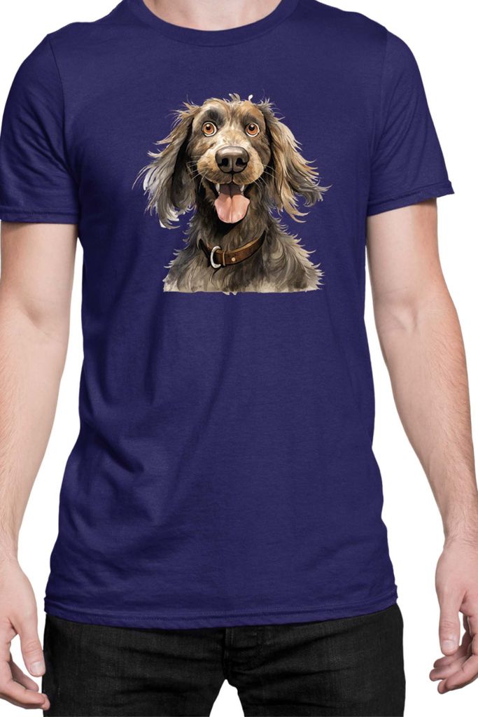 Herren T-Shirt Funny Dogs Breeds Cocker Spaniel Dog Breed, Man XL / Dunkelblau