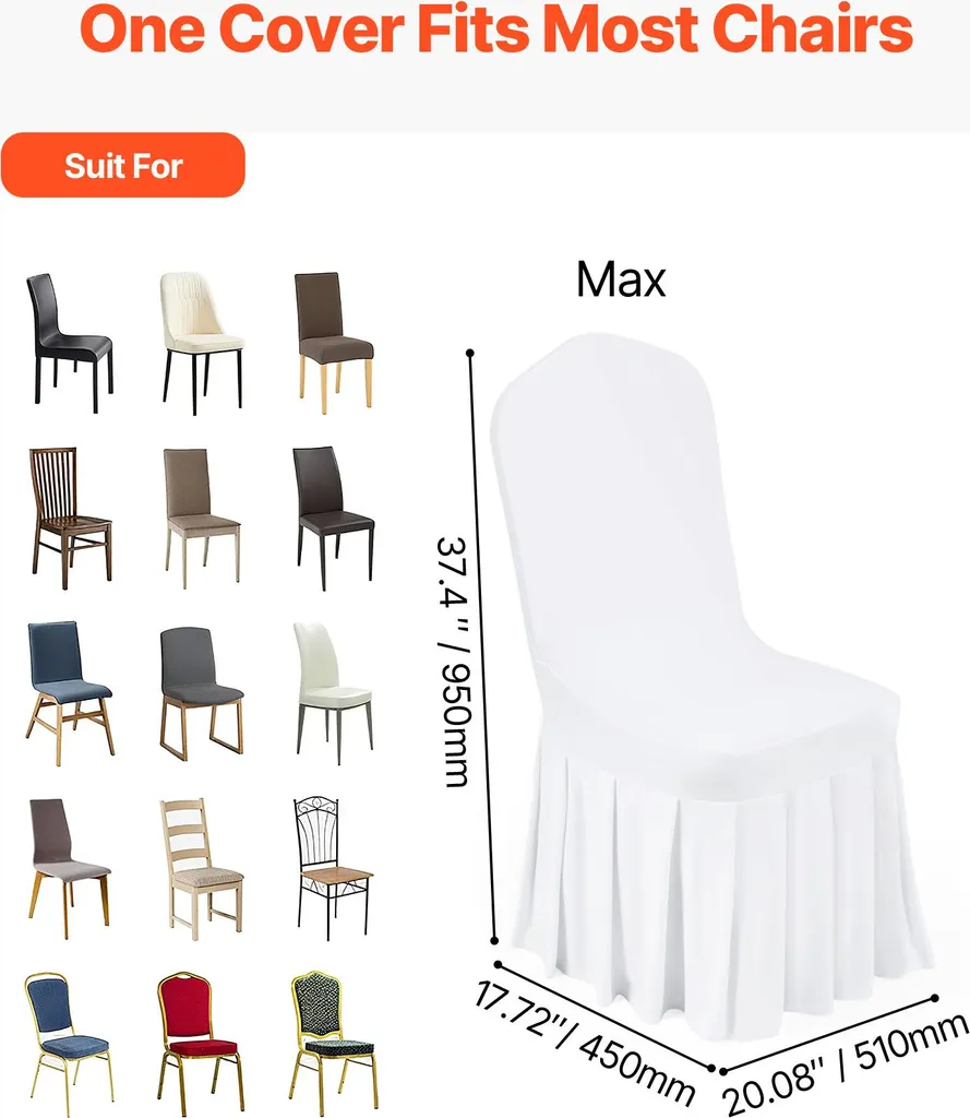 Housse de Chaise Mariage et Réception Blanche - Pack de 30 pour Fêtes