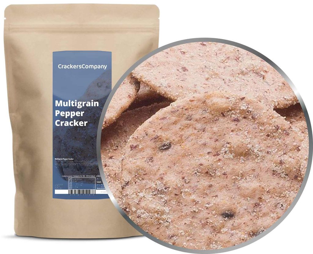 CrackersCompany Sesam-Pfeffer-Cracker (Sesame Pepper Cracker), ZIP-Beutel 175 g