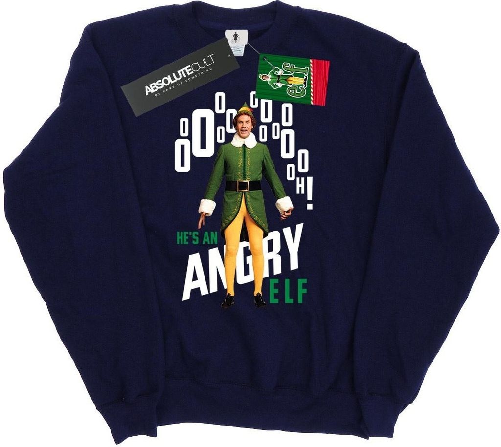 Elf - "Angry Elf" Sweatshirt für Herren BI22078 (S) (Marineblau)