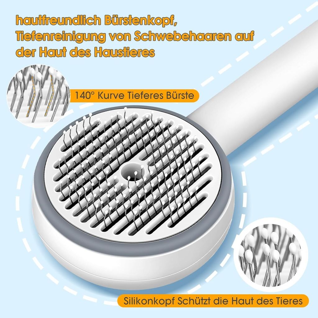HENGBIRD Dampfbürste Für Haustiere – Für Katzen & Hunde, Mit Wasser, Löst Verfilzungen Und Massiert