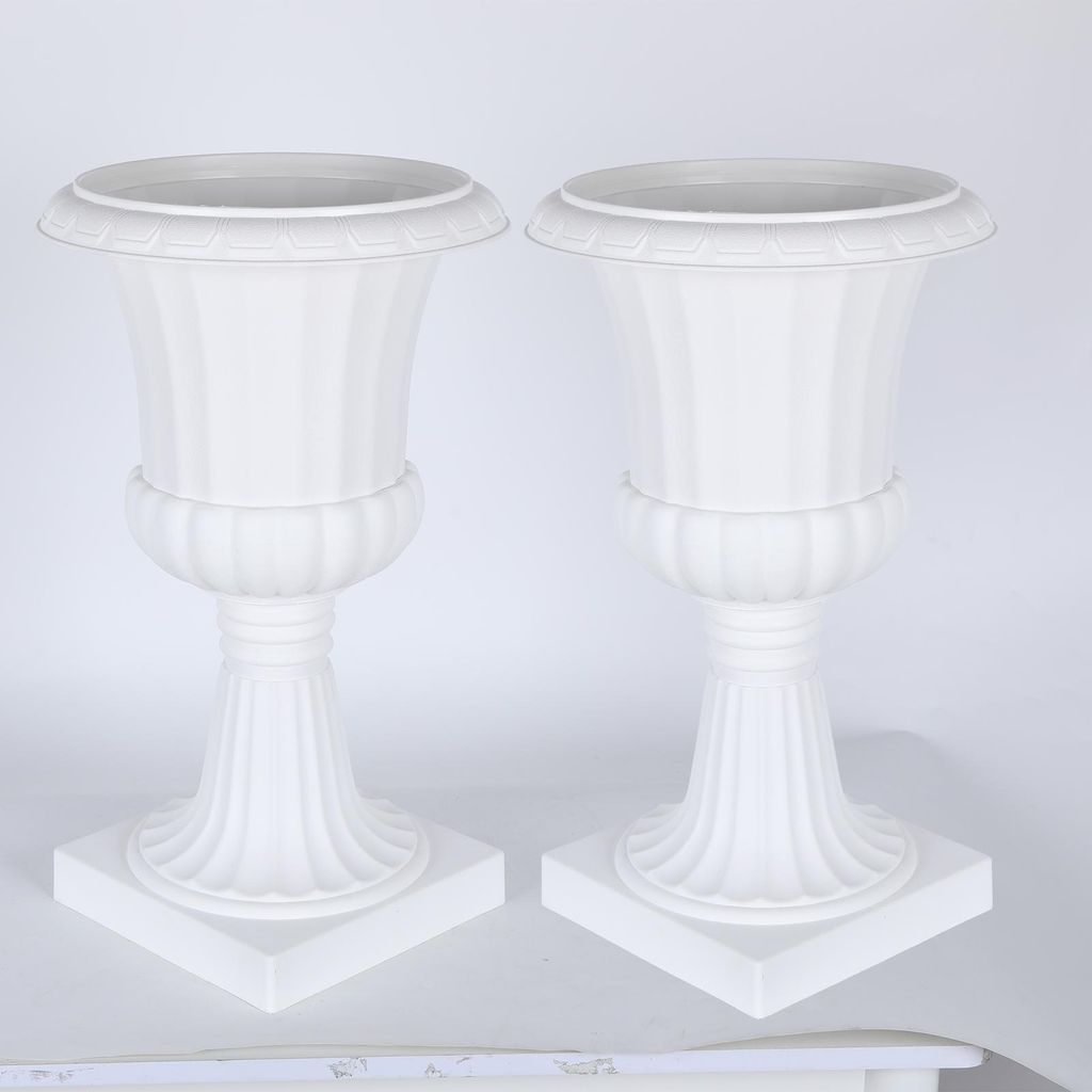 2/4 Stück 50 cm hohe, runde Pflanzurnen aus Kunststoff, Produktbild 