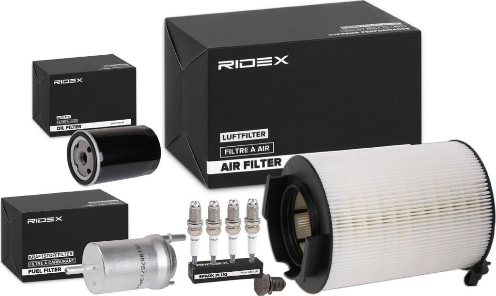 RIDEX Inspektionspaket Filterset für VW Golf V Schrägheck (1K1) TOURAN (1T1, 1T2) GOLF PLUS (5M1, 521) Caddy III Kombi (2KB, 2KJ, 2CB, 2CJ)