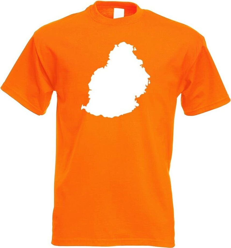 Kiwistar - T-Shirt - orange - Mauritius Umriss Kontur Herren Funshirt Bedruckt Design Sprüche Spruch Motive - mit Motiv Bedruckt - Funshirt Design...
