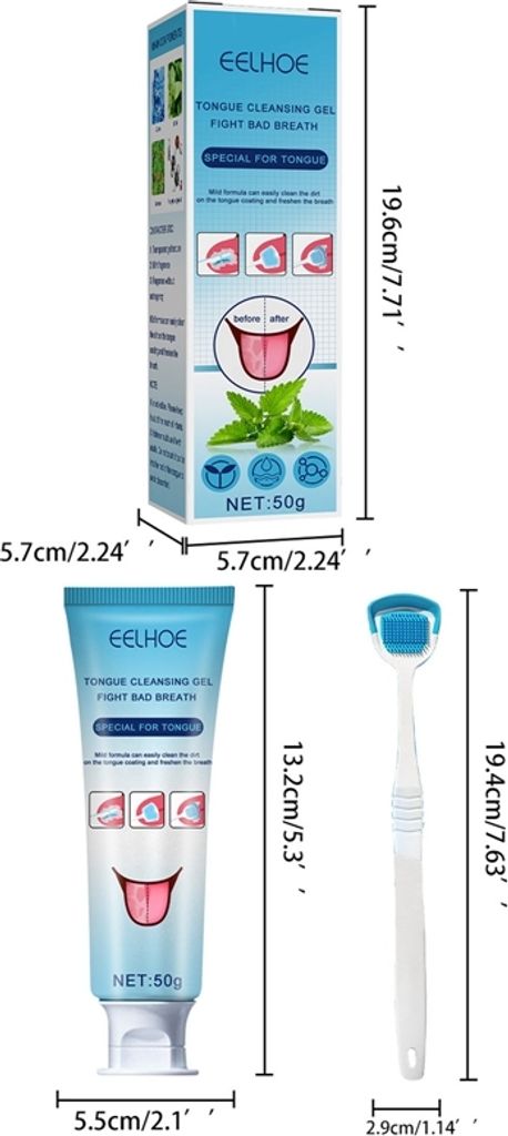 50g Zungenreinigungsgel,Zungenbürsten Set,Für eine Produktbild 6