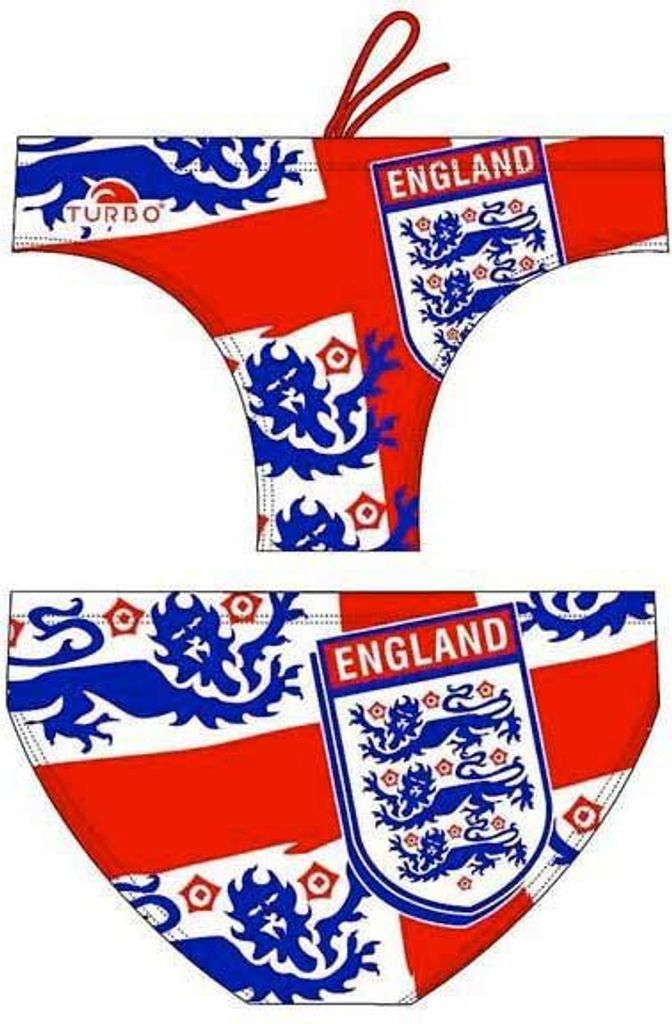 Turbo England Shield Badeslip Rot,Blau L Mann Rot,Blau L