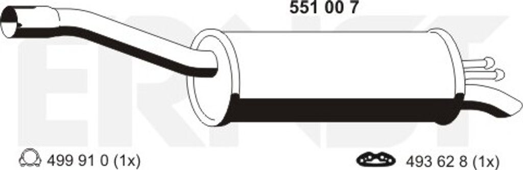 ERNST 551007 Endschalldämpfer für FIAT Doblo Cargo (223) Auspuff