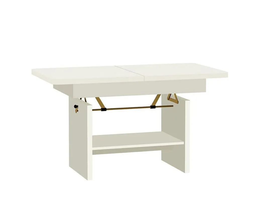 Table basse transformable relevable ALEK en bois blanc alpin 100cm