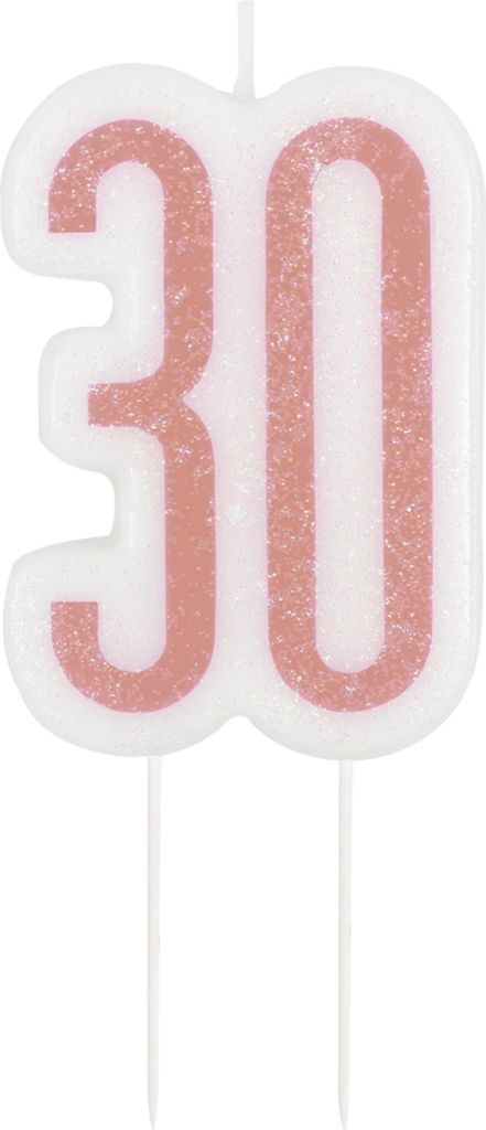 Kuchen Kerze Urban Apricot Glitzer zum 30. Geburtstag