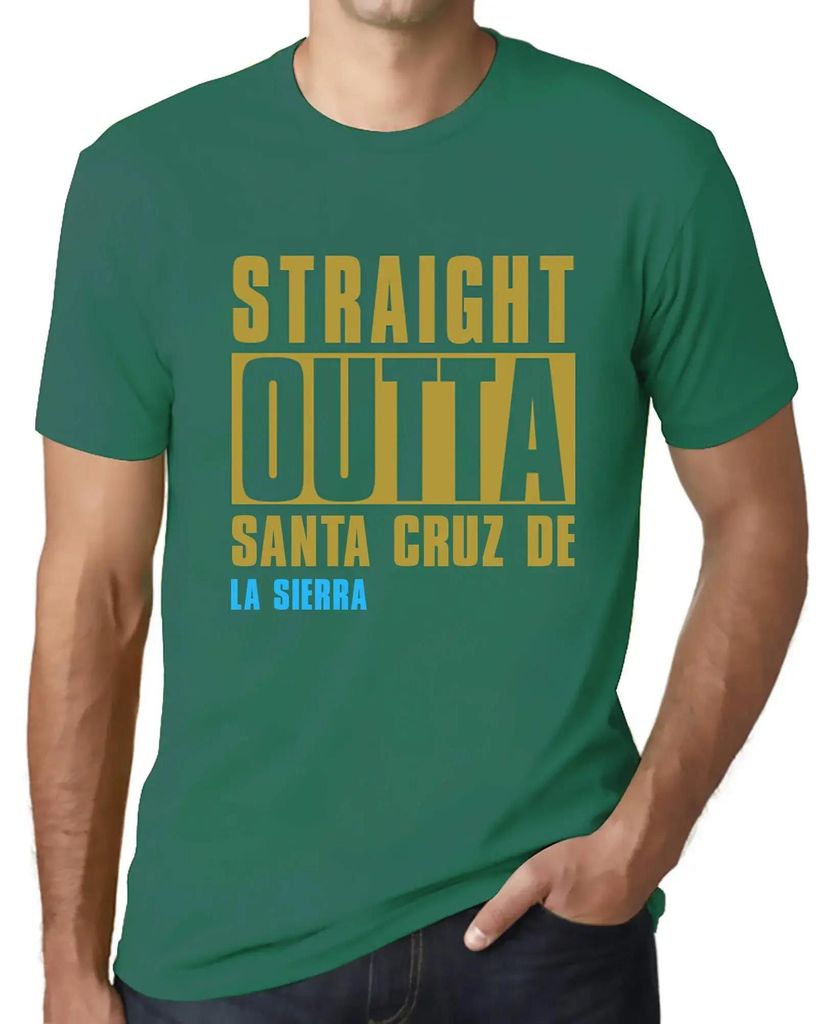 Herren Grafik T-Shirt Straight Outta Santa Cruz De La Sierra Öko-Verantwortlich Vintage Jahrgang Kurzarm Lustige Druck Geburtstag Geschenk Mann