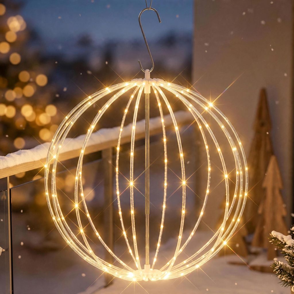 Transparante lichtbol van 40 cm met knipperend lichteffect Productafbeelding 