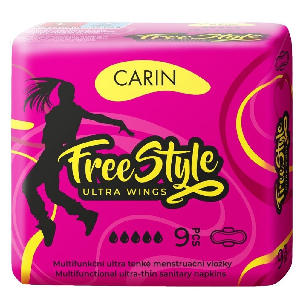 Carin Freestyle Ultra Wings Damenbinden, 9 Stück