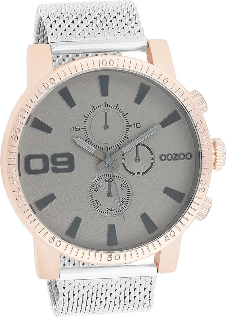 Montre homme argentée Oozoo métal mat idéale pour tenue de bureau