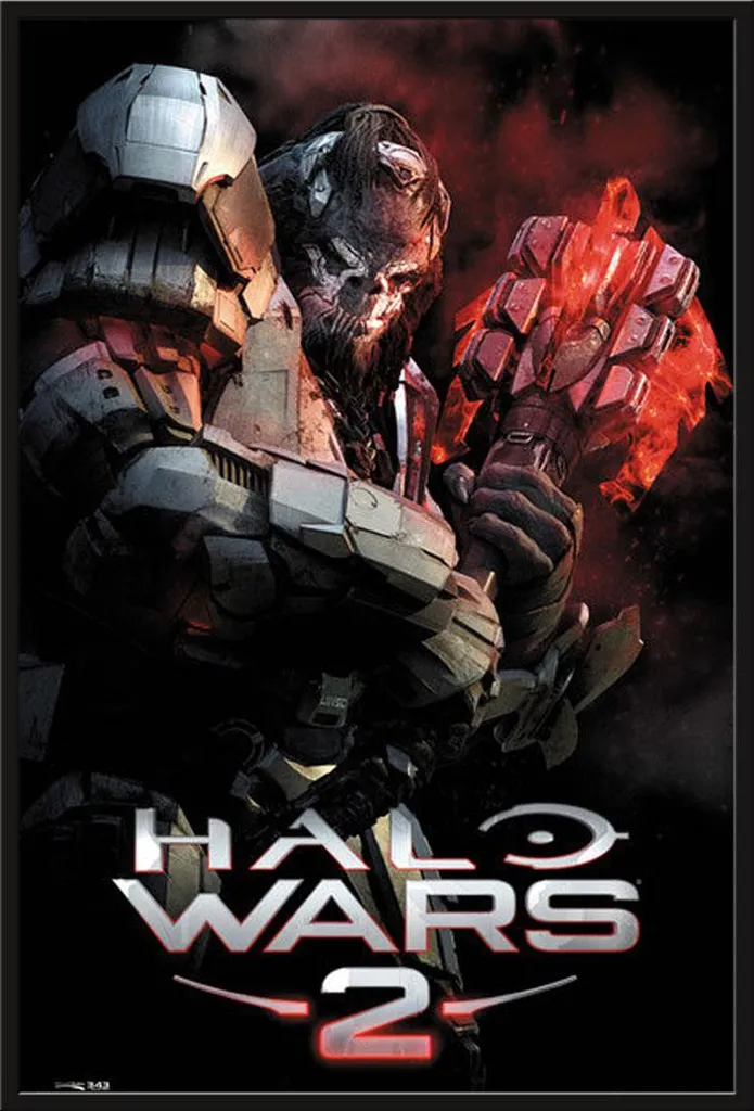 Cadre avec Affiche Halo Wars 2 Atriox Noir Shinsuke en Plastique Pro