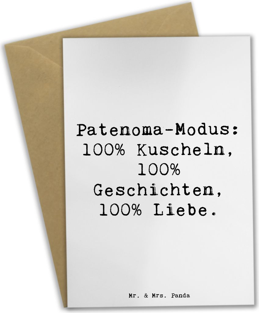 Mr. & Mrs. Panda Glückwunschkarte Spruch Patenoma Modus - Weiß - Geschenk, Familie, dankeskarten, weihnachtskarten, speziell, einladungskarten, V...